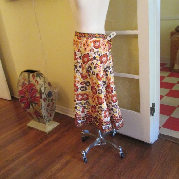 Antoino Melani Autumn Colors Cotton Skirt 12 Boho Hippie Look - Picture 3 of 7
